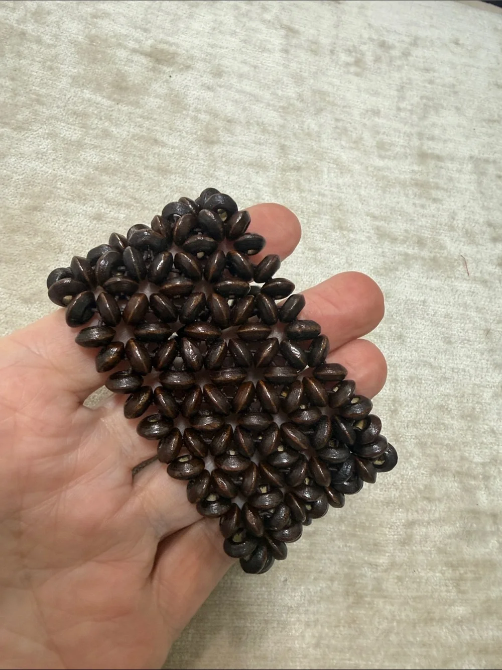 Chunky Dark Brown Beaded wooden Bracelet